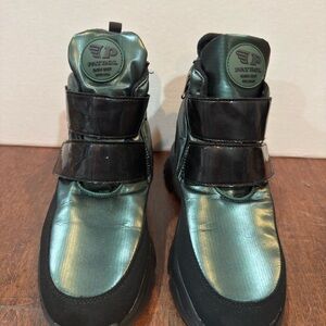 Black and Green High-Top Sneakers